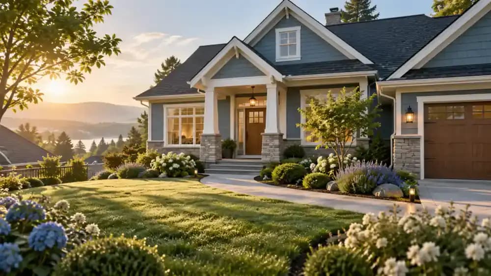 Suburban family home illustrating mortgage and household protection needs.