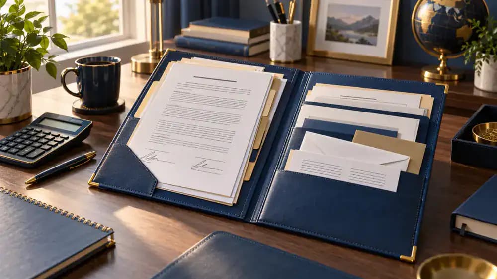 Organized file containing signed loan documents and disclosures