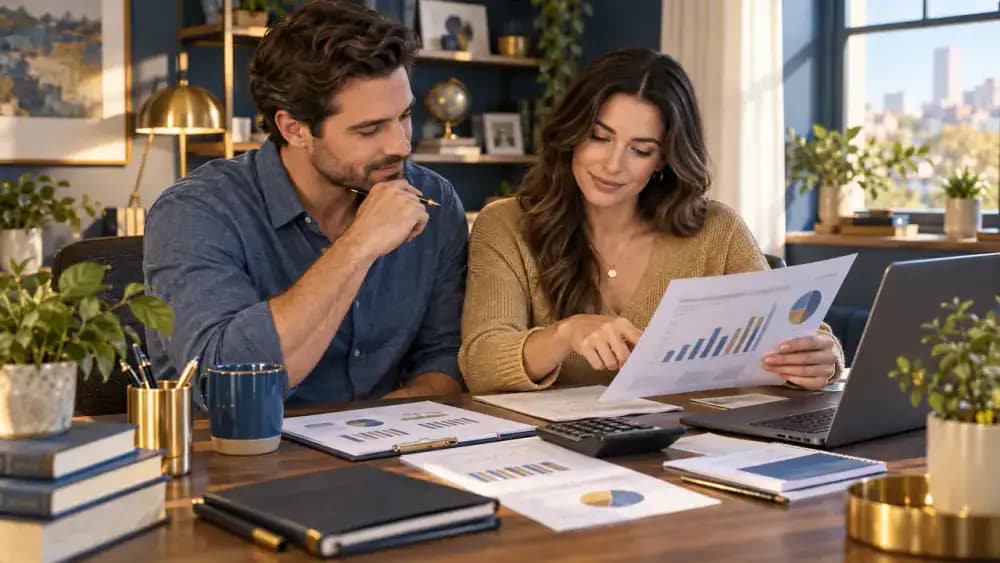 Monthly household subscription review at a desk