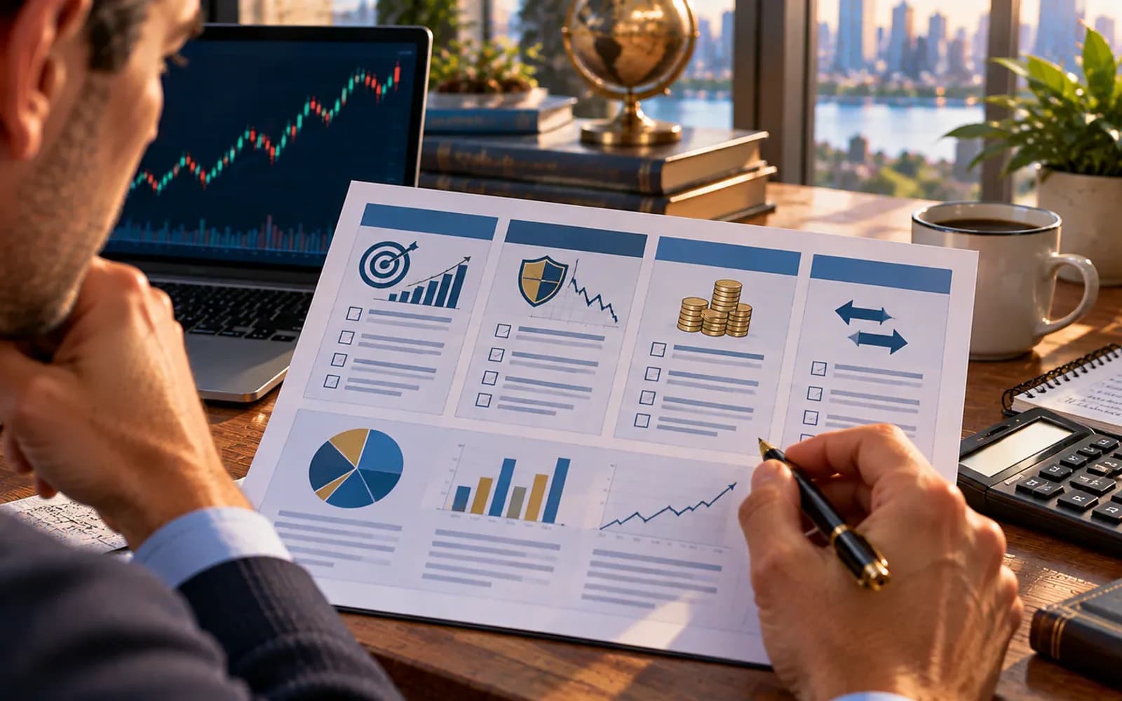 Investor completing a comprehensive fund comparison checklist