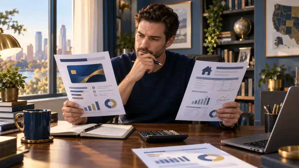 Consumer comparing a balance transfer card and personal loan