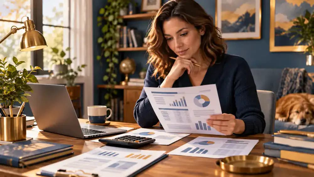 Person choosing financial options