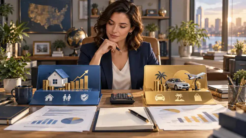 Person choosing between two organized debt repayment paths
