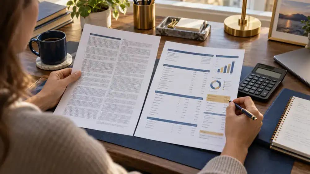 Cardholder agreement and monthly statement reviewed together