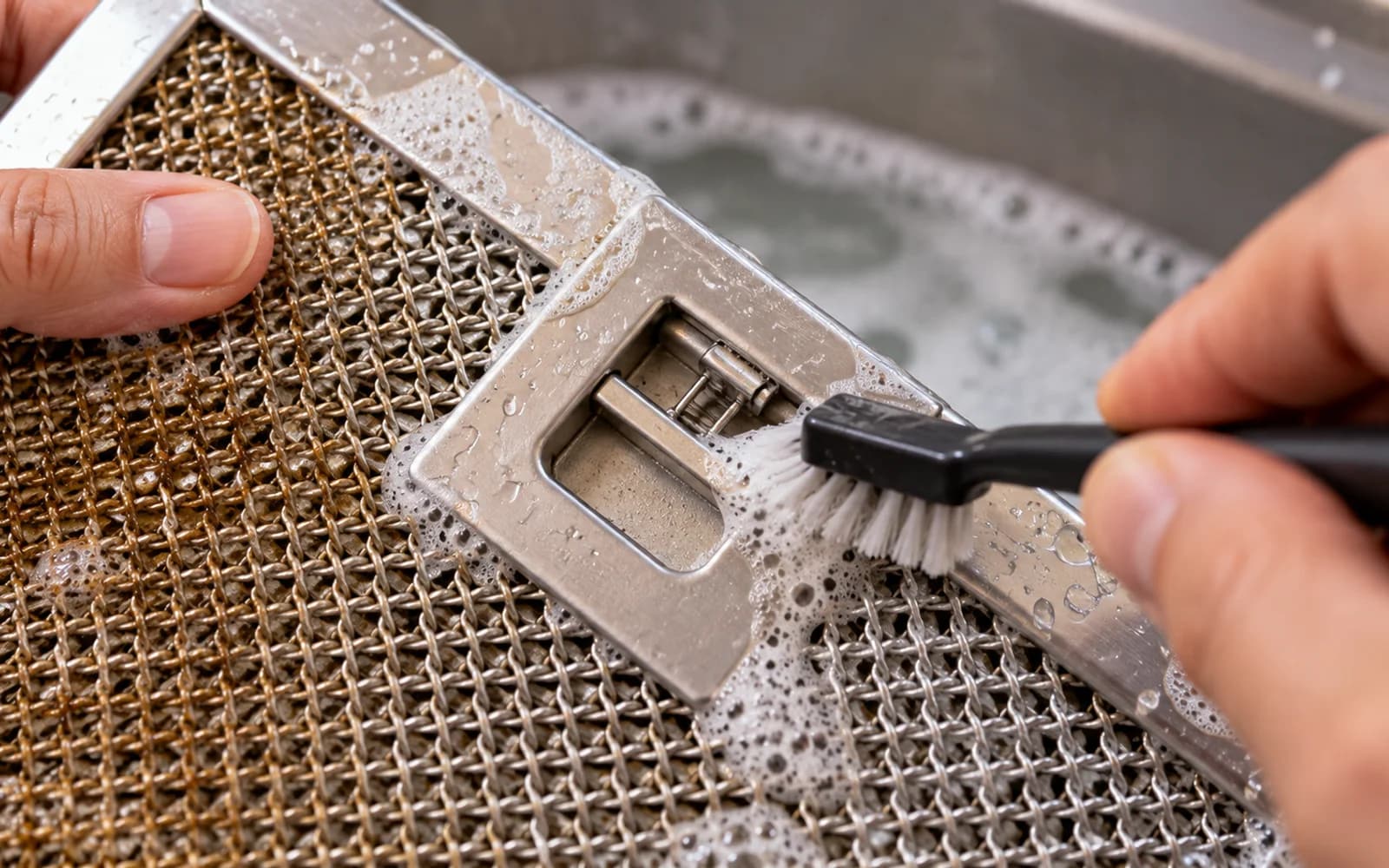 Filter returning to soak while steel wool and scraper remain unused