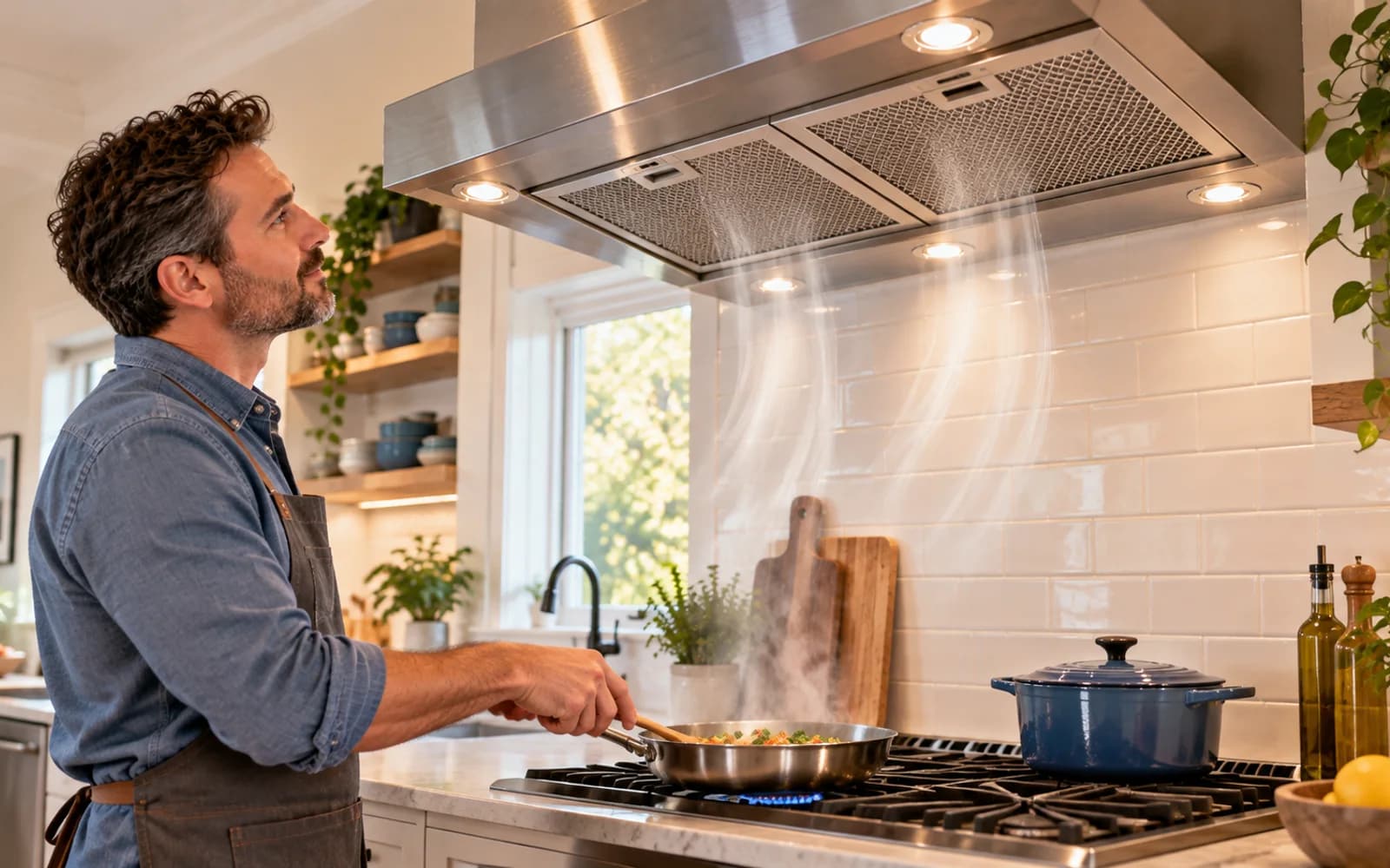 Calendar comparing frequent frying with lighter cooking habits