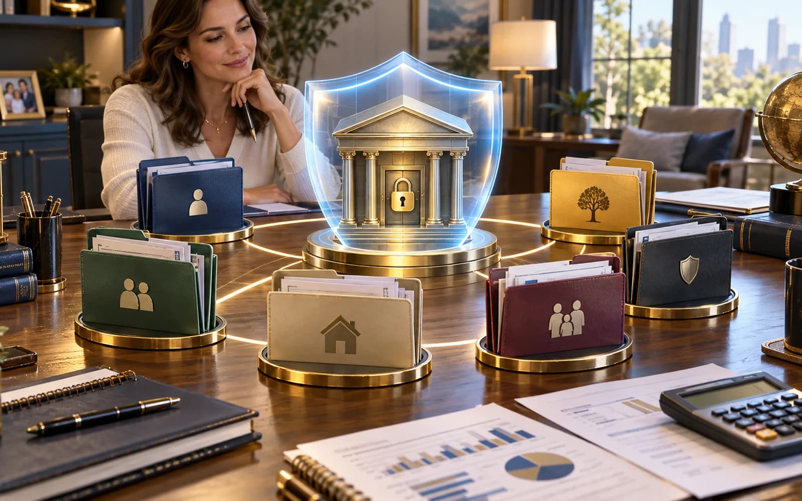 Different account ownership categories organized into separate financial folders