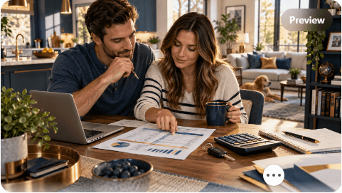Household budget beside a car payment estimate