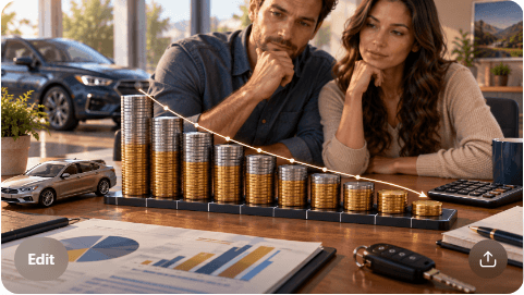 Early car loan payments showing a larger interest component