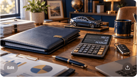 Borrower reviewing auto loan contract for interest terms