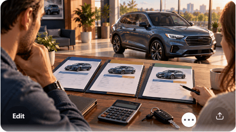 Multiple auto loan offers compared using identical assumptions