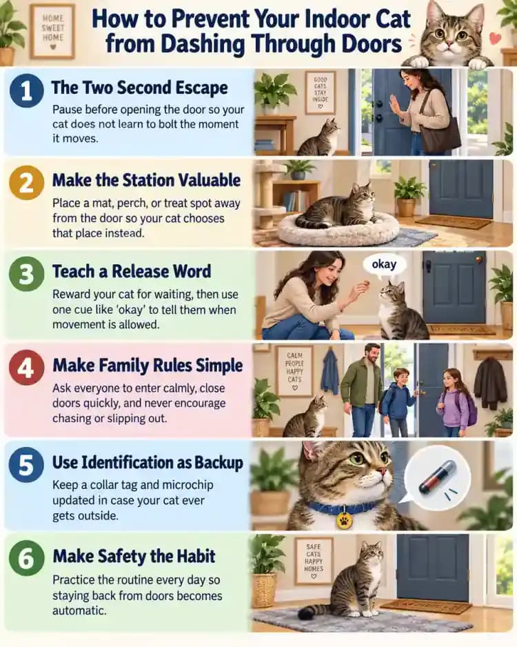 Pet care infographic for How to Prevent Your Indoor Cat from Dashing Through Doors