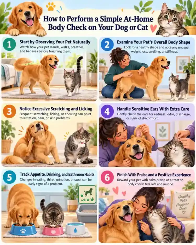 Pet care infographic for How to Perform a Simple At-Home Body Check on Your Dog or Cat