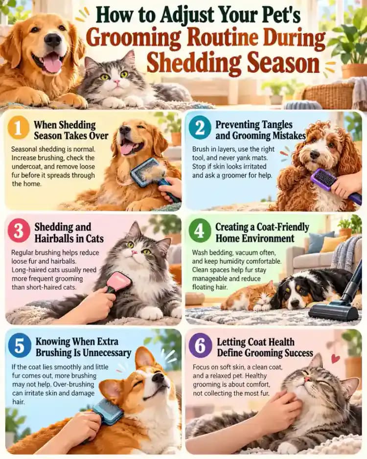 Pet care infographic for How to Adjust Your Pet's Grooming Routine During Shedding Season