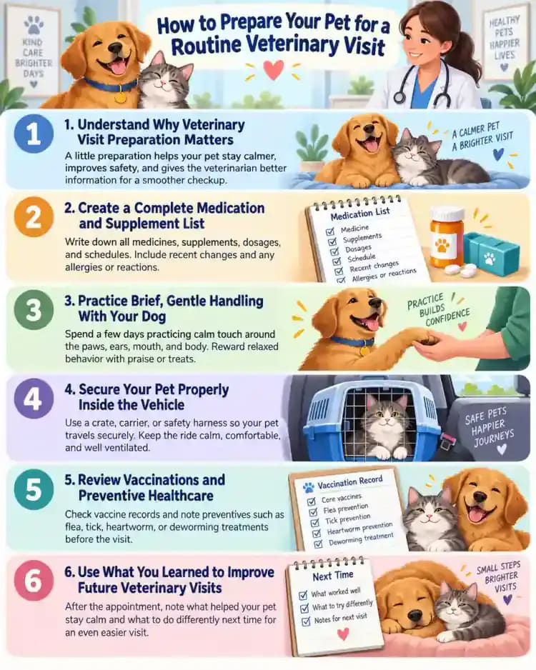 Pet care infographic for How to Prepare Your Pet for a Routine Veterinary Visit
