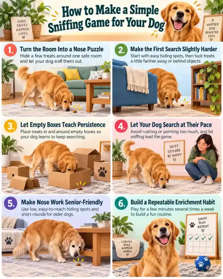 Pet care infographic for How to Make a Simple Sniffing Game for Your Dog