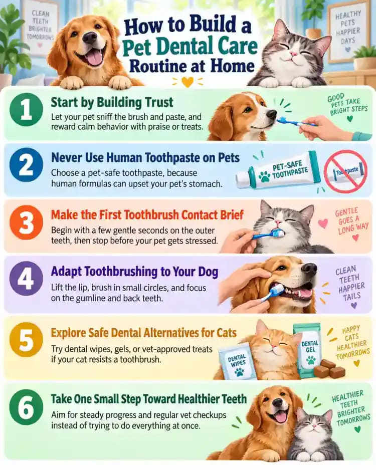 Pet care infographic for How to Build a Pet Dental Care Routine at Home