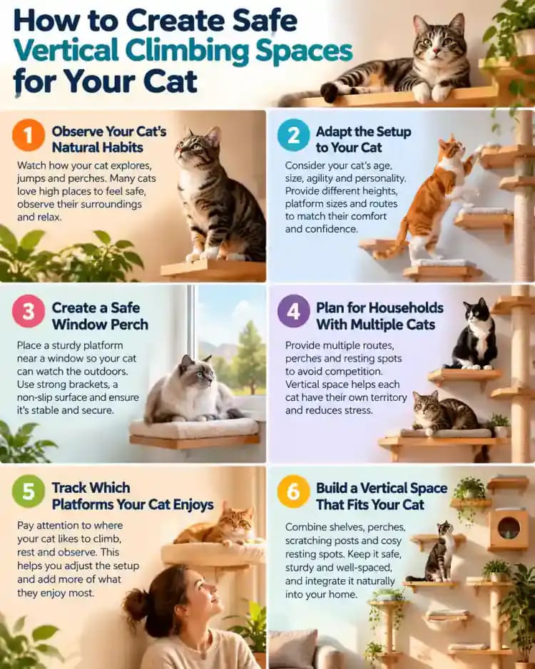 Pet care infographic for How to Create Safe Vertical Climbing Spaces for Your Cat