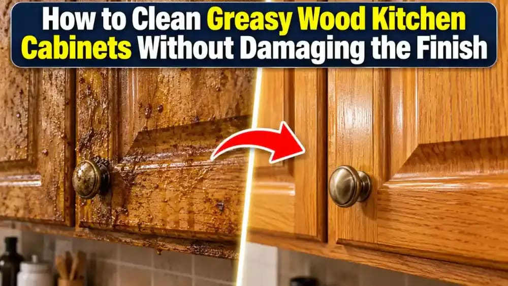 How to Clean Greasy Wood Kitchen Cabinets Without Damaging the Finish - problem and solution