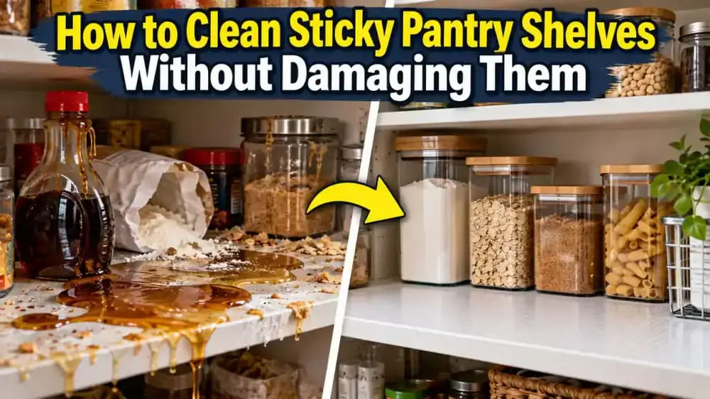 How to Clean Sticky Pantry Shelves Without Damaging Them - problem and solution