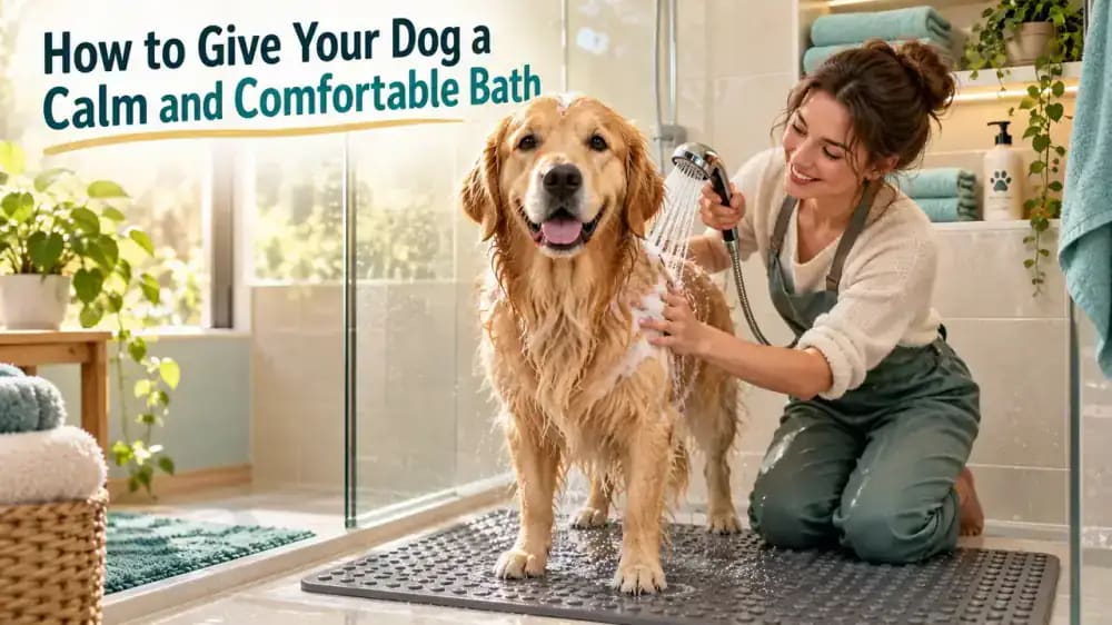 How to Give Your Dog a Calm and Comfortable Bath - problem and solution