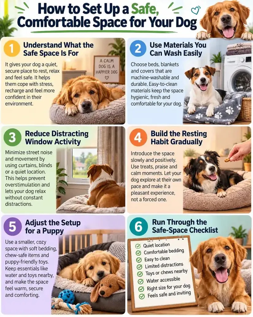 Pet care infographic for How to Set Up a Safe, Comfortable Space for Your Dog