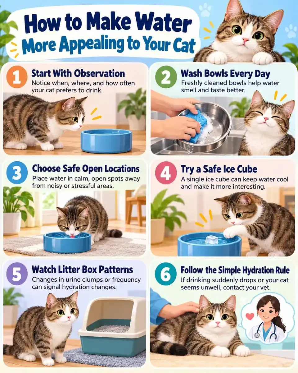 Pet care infographic for How to Make Water More Appealing to Your Cat