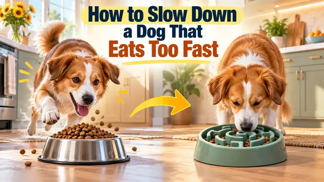 How to Slow Down a Dog That Eats Too Fast - problem and solution