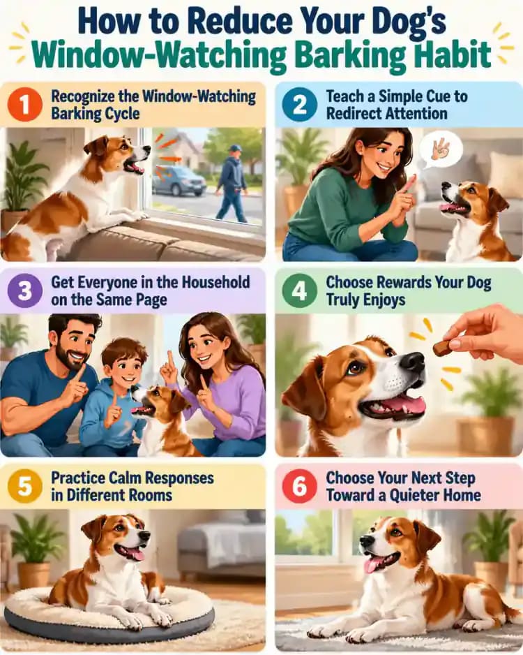 Pet care infographic for How to Reduce Your Dog's Window-Watching Barking Habit