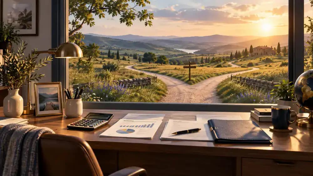 Retirement planner comparing several financial paths