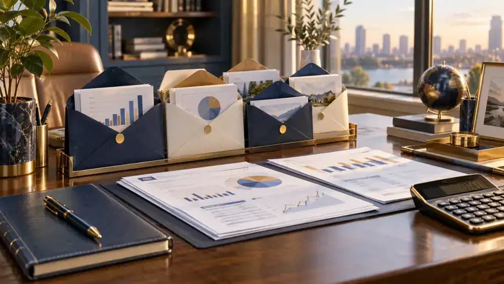 Early retirement finances organized into accessible savings categories