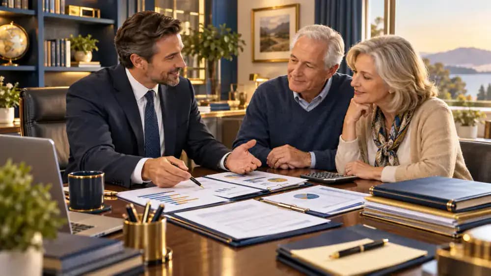 Financial professional reviewing retirement account taxation