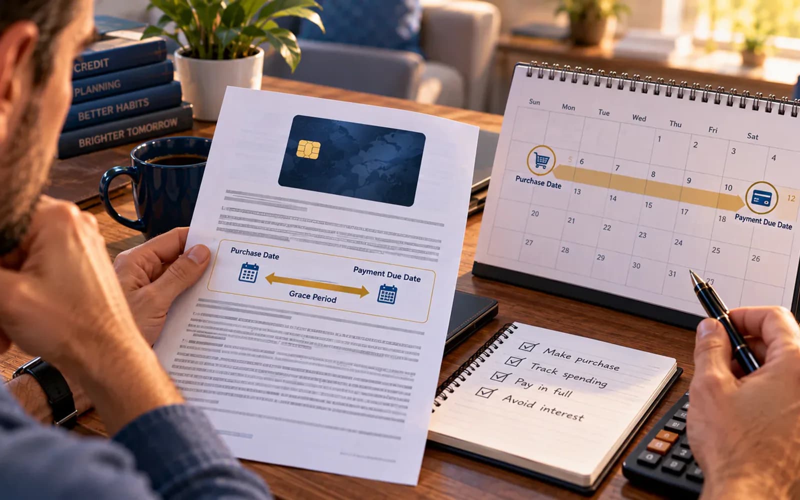 Credit card divided into purchase, cash advance and balance transfer categories