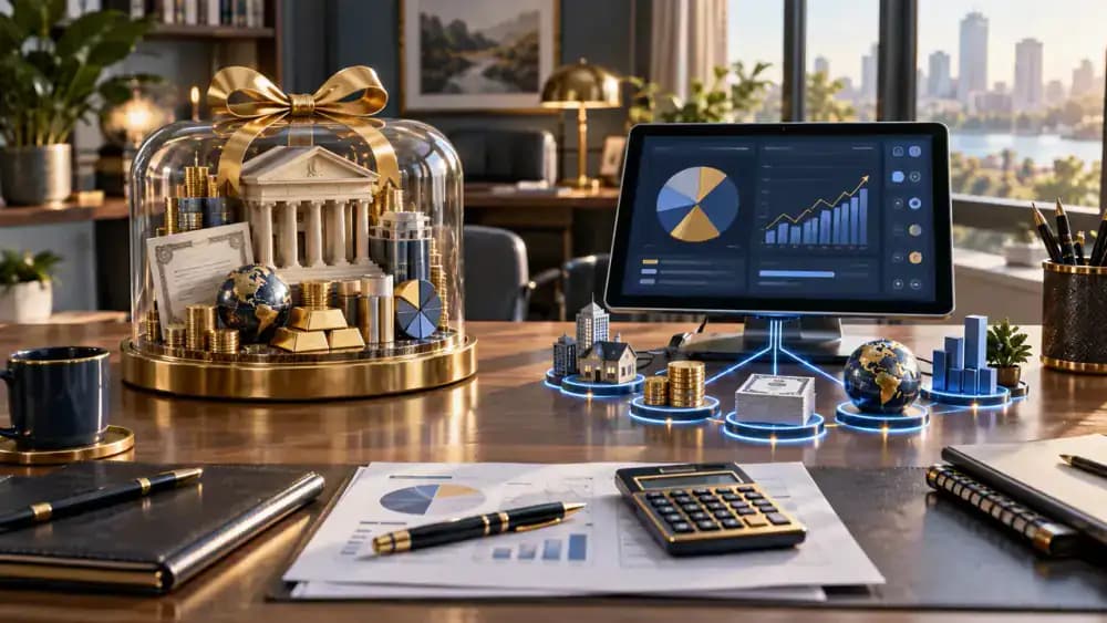 Side-by-side comparison of a single packaged investment fund and a digital investment management platform.