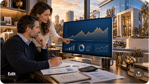 Two financial percentages compared side by side