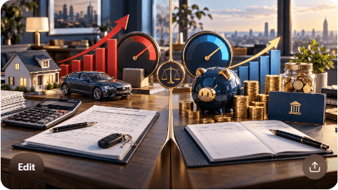 Saver reviewing a savings account statement and current rate