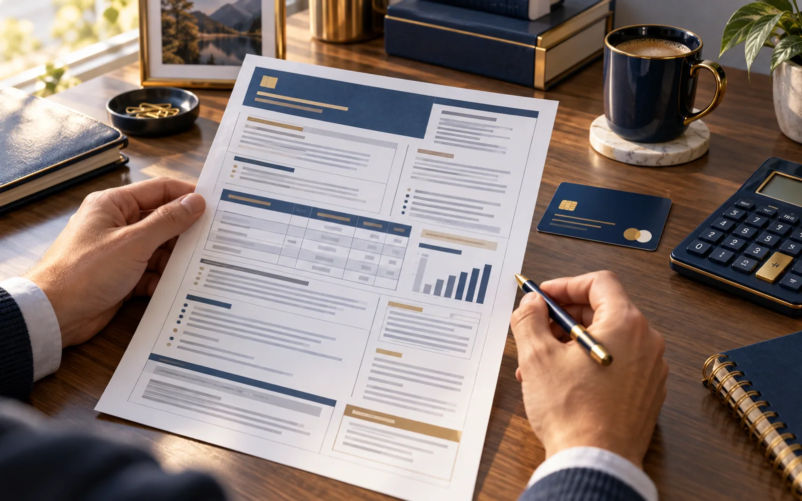 Consumer credit disclosure document beside a credit card