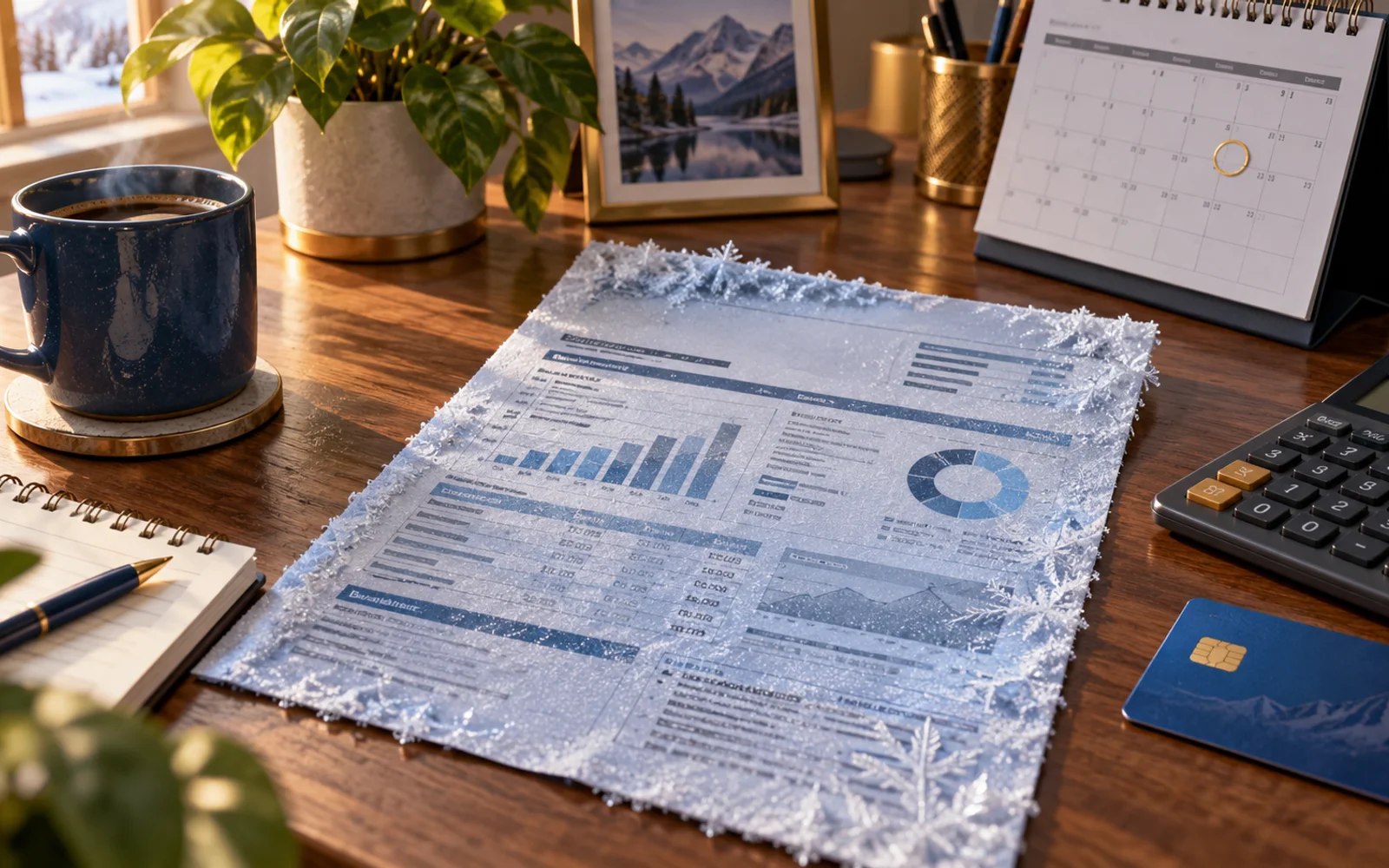 Credit card balance frozen as a financial snapshot