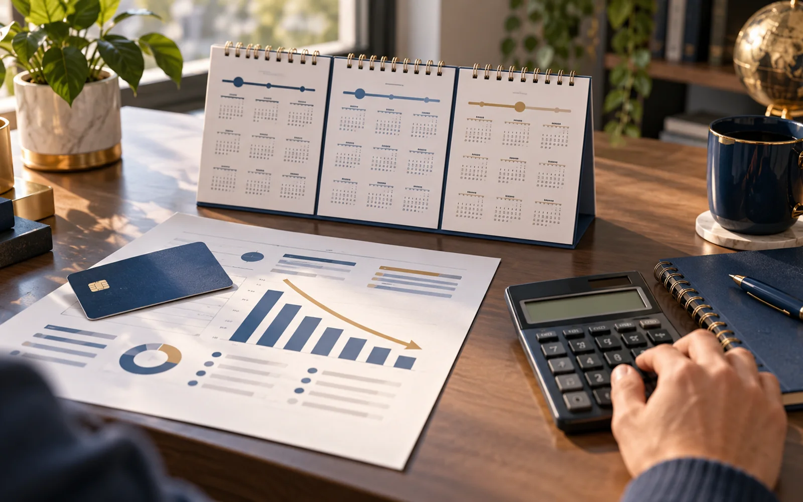 Three-year credit card repayment calendar