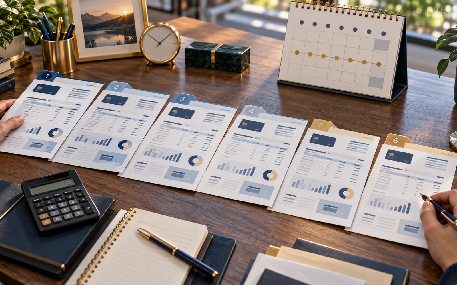 Monthly sequence of credit card statements