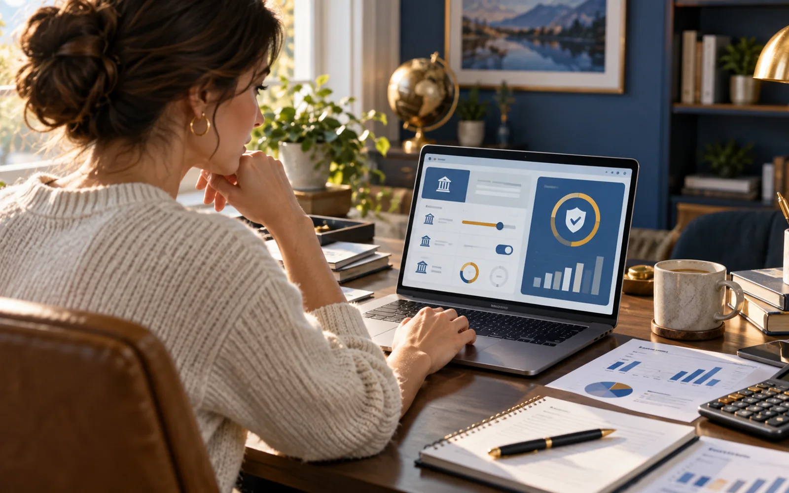 Consumer using an online deposit insurance calculator