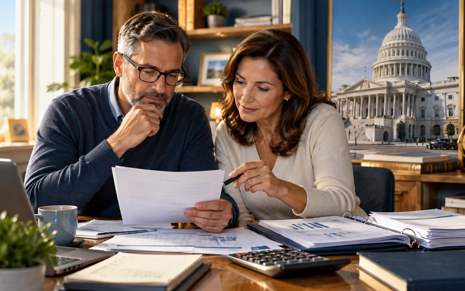 Consumer speaking with a financial institution representative while taking notes