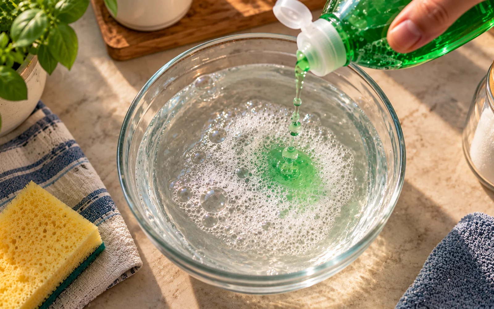Well-wrung damp microfiber cloth pressed against greasy oven glass